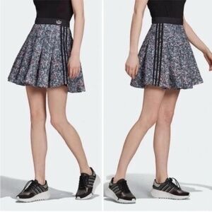 Adidas Primegreen Full Mesh Pleated FloralMulticolor Athleisure Mini Skirt